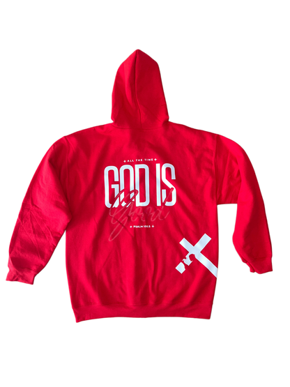 ''All the Time God is Good Psalm 100:5'' Red Zipper Hoodie